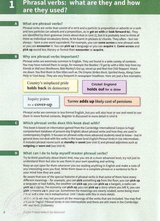 【中商原版】剑桥高级英语短语动词 配答案 英文原版English Phrasal Verbs in Use Advanced 商品图2