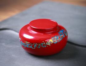 「漆器」大漆锡质茶叶罐（红）/ZW002