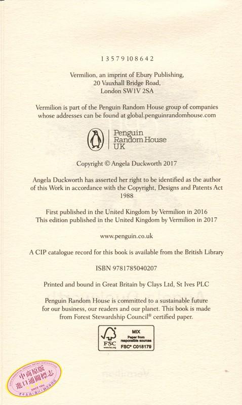 坚毅 英文原版 英文版 Grit 自我提升与创造力 Angela Duckworth 安杰拉达克沃思 英文原版书 英文书 自我提升 成功励志 商品图1