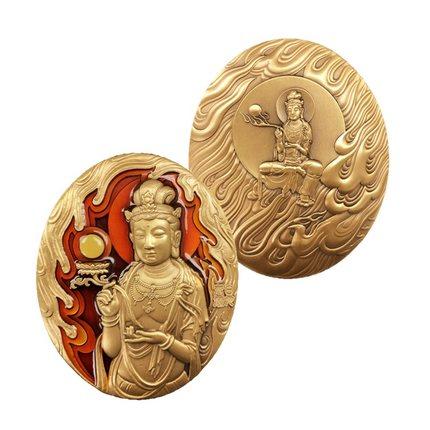 【大铜章】中国佛教系列第四组日光菩萨、月光菩萨大铜章·中国金币发行 商品图0