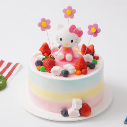 可爱Kitty-甜蜜鲜果夹心-多规格【生日蛋糕】