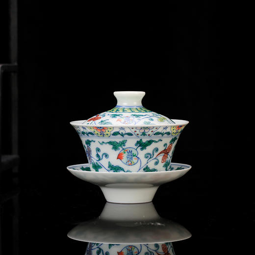 青花斗彩穿花寿桃灵芝纹5头茶具 商品图1