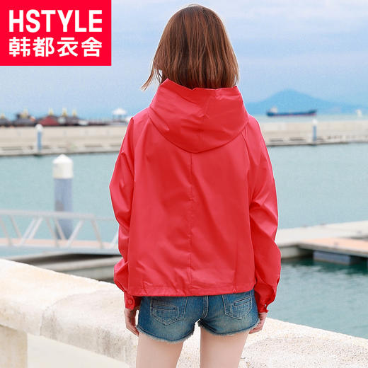 韩都衣舍2019秋装女装新款韩版宽松蝙蝠袖连帽薄短外套LD5113潤 商品图1