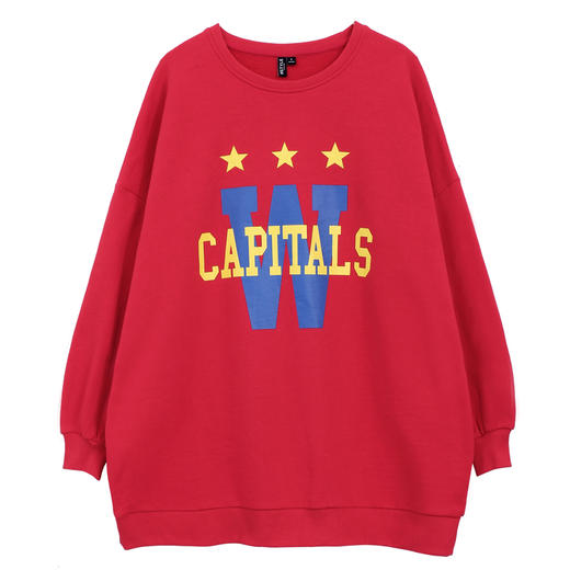 韩都衣舍2018新款女装秋装韩版宽松印花上衣长袖卫衣ou10689尧