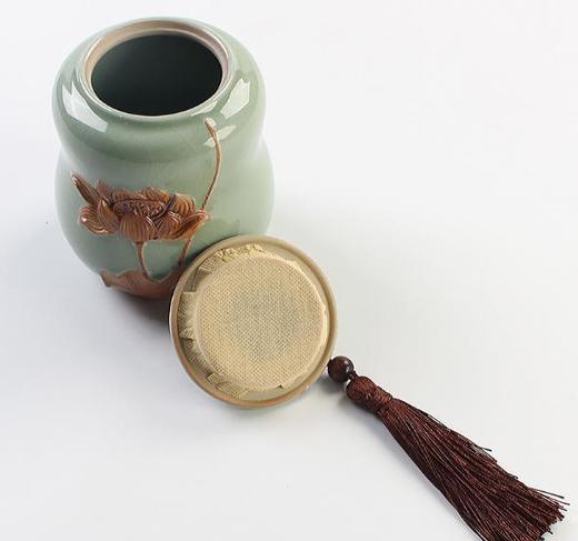 【茶叶罐】哥窑莲花茶叶罐陶瓷大号密封罐茶叶包装盒陶瓷茶叶罐 商品图3