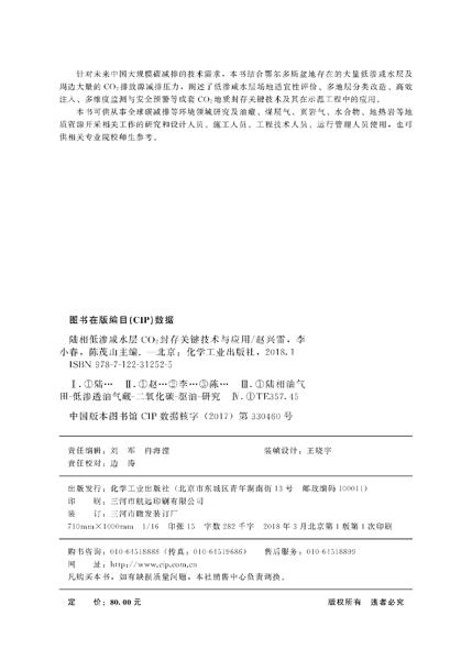 陆相低渗咸水层CO2封存关键技术与应用 商品图2
