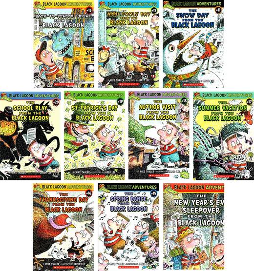 【中商原版】黑潭小学 英文原版 Black Lagoon Collection 2 学乐课外阅读章节书 盒装10册（11-20册）4-10岁 商品图1