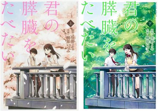 我想吃掉你的胰脏 漫画版 上下2册套装 日文原版 原版漫画 君の膵臓をたべたい 住野夜 桐原いづみ 双葉社 本屋大赏 畅销书籍 商品图1