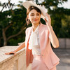 IWY/ 女士粉色短袖西装半裙套装优雅套裙CS255+B67 商品缩略图0