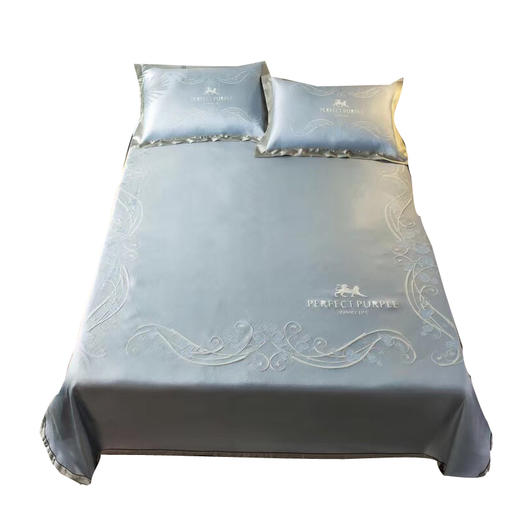 【 天然环保再生纤维】 高档汗方冰丝凉席可折叠水洗三件套 商品图4