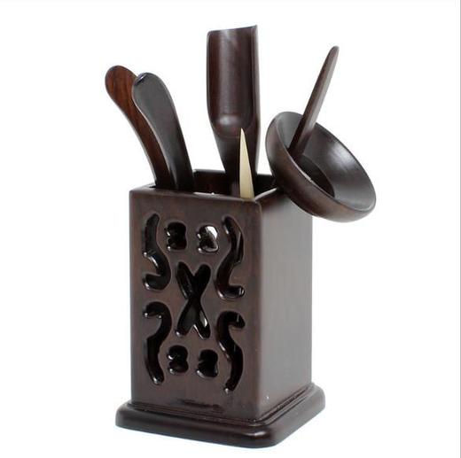 【茶道六君】茶道六君子 整套功夫茶具茶盘配件黑檀实木家居摆设 商品图2