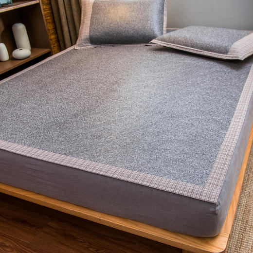 【透气排温 恒温21度】日式简约藤席凉席 冰丝草席可折叠三件套 商品图0