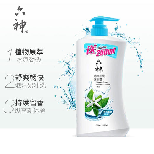 六神冰凉超爽沐浴露750ml+250ml/每瓶24元 四瓶起批 商品图1