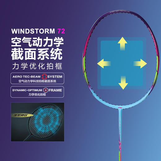 Lining李宁风暴Windstorm羽毛球拍WS72耐打超轻全碳素纤维 商品图1