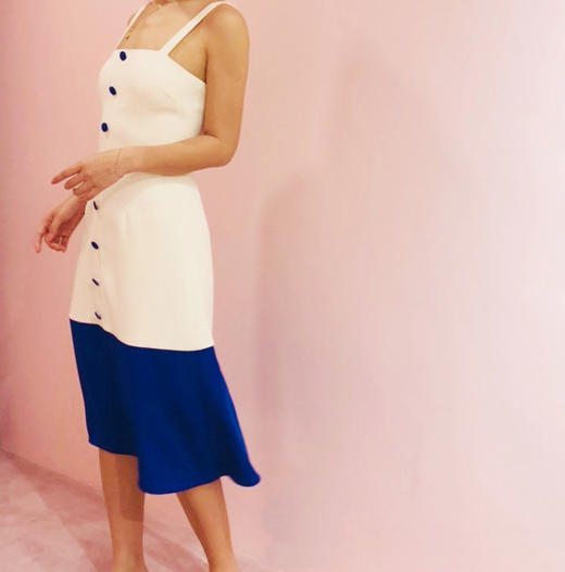 AtelierMissLu / Kay-宝蓝拼色吊带裙 商品图4