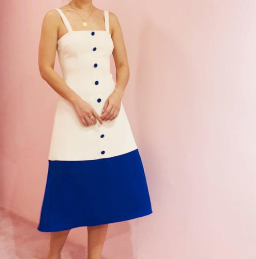 AtelierMissLu / Kay-宝蓝拼色吊带裙 商品图3