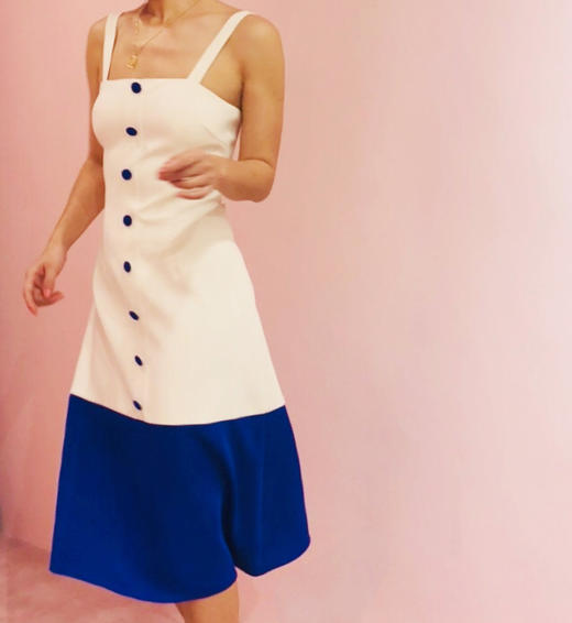 AtelierMissLu / Kay-宝蓝拼色吊带裙 商品图1