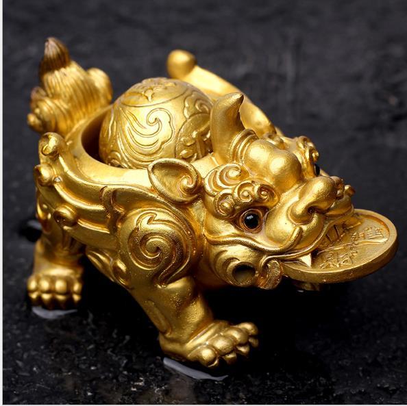 茶宠新款时来运转变色茶宠财源滚滚喷水貔貅功夫茶具创意茶盘摆件