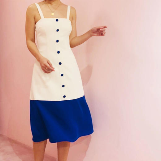 AtelierMissLu / Kay-宝蓝拼色吊带裙 商品图0