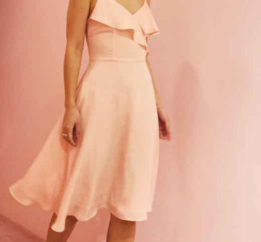 AtelierMissLu/ Diane -粉色荷叶边吊带裙 商品图4