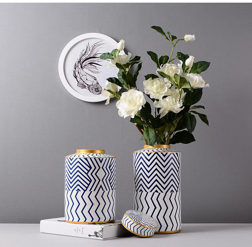 家居摆件现代简约陶瓷花瓶客厅餐厅干花艺套装板间时尚家居摆件样创意