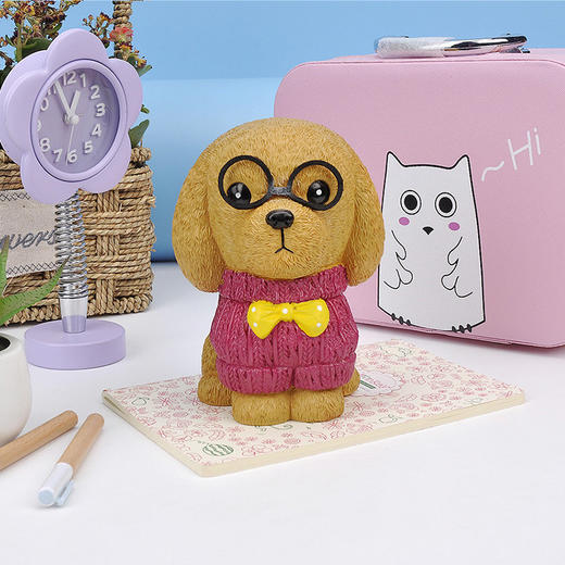 【家居摆件】三款创意卡通眼睛狗树脂存钱罐 搪胶公仔萌团子家居摆件儿童礼物 商品图1