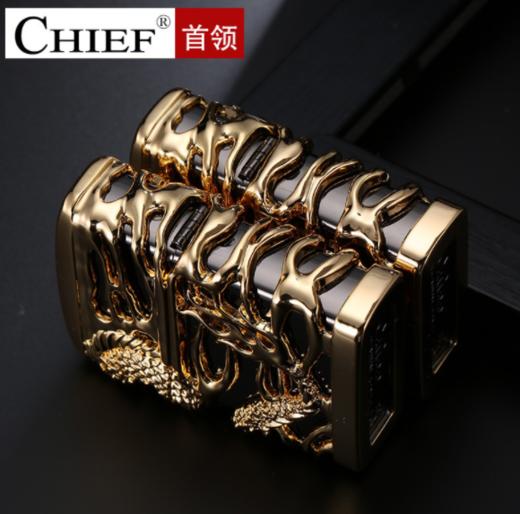 【打火机】。CHIEF首领原装铜壳煤油打火机个性雕刻镂空神龙 商品图1