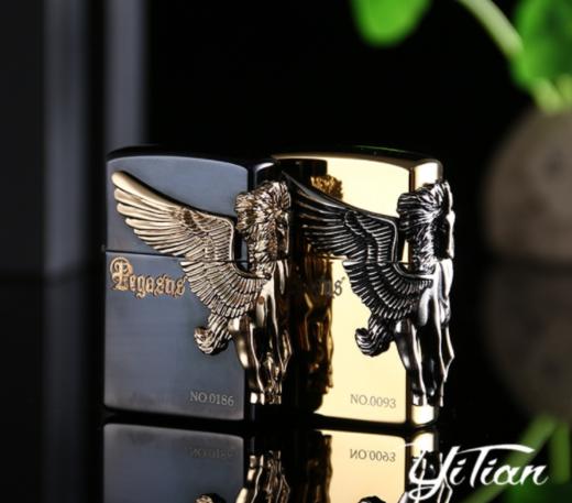 【打火机】-首领铜壳煤油打火机飞马天使砂轮火石防风打火机 商品图0