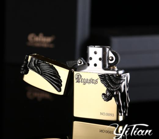 【打火机】-首领铜壳煤油打火机飞马天使砂轮火石防风打火机 商品图1