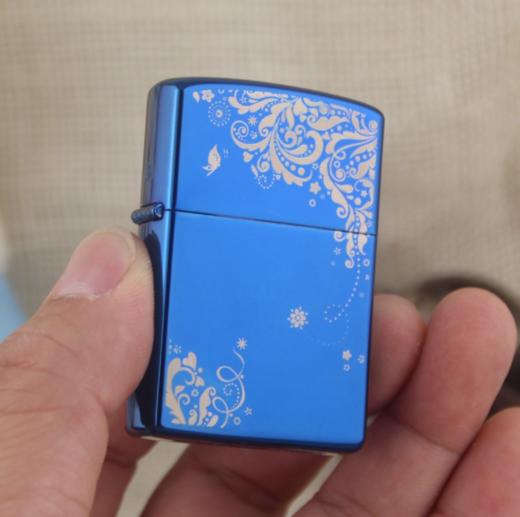 【打火机】。铜壳首领CHIEF创意防风煤油打火机CF0444L春意 蓝冰 商品图2