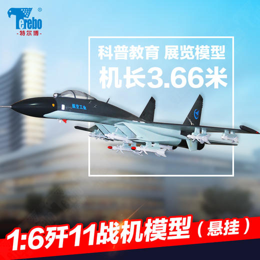 特尔博-长春航展、九三阅兵纪念品 1:6歼11战斗机模型丨大型军事展览模型丨吊装军事模型 商品图0