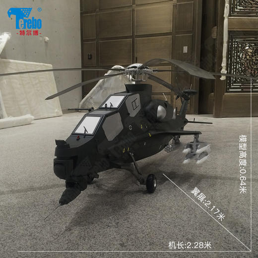 特尔博-长春航展、九三阅兵纪念品 1:6直9 直10 直19武装直升机模型丨航展科普展览吊装军事模型 商品图1