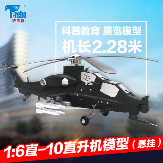 特尔博-长春航展、九三阅兵纪念品 1:6直9 直10 直19武装直升机模型丨航展科普展览吊装军事模型 商品图0