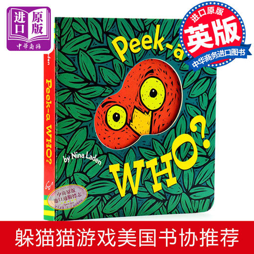 猜猜我是谁 英文原版绘本 Peek A Who 躲猫猫洞洞书 纸板翻翻书 翻翻玩具游戏书 0-3岁英文早教启蒙 美国书协推荐 亲子互动益智 商品图0