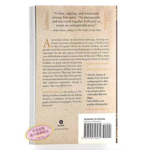 怪屋女孩 佩小姐的奇幻城堡 英文原版 Miss Peregrine's  Peculiar Children柏鸟小姐 进口原版 畅销小说 中华商务进口图书 商品图4