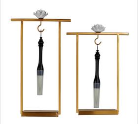 【家居摆件】新品书房书书桌毛笔架 新中式创意家居软式 金属家居饰品摆件挂架