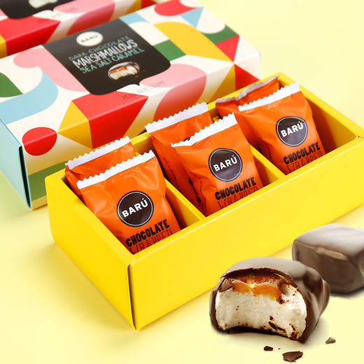 比利时baru黑巧克力涂层棉花糖 原味/海盐味