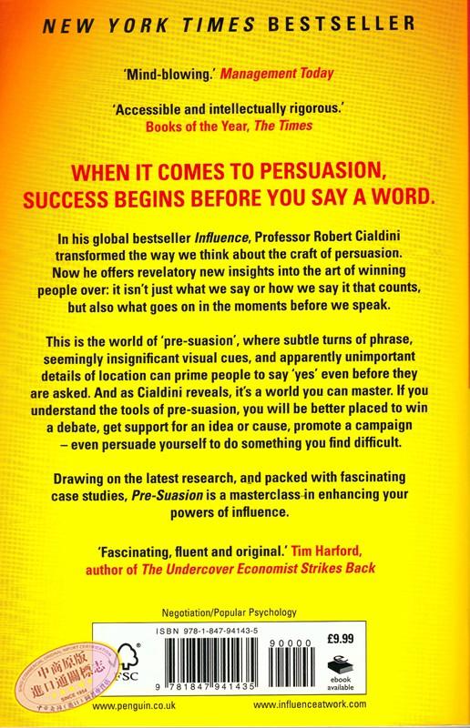 【中商原版】先发影响力 英文原版 Pre-Suasion : A Revolutionary Way to Influence and Persuade 书籍 商品图4