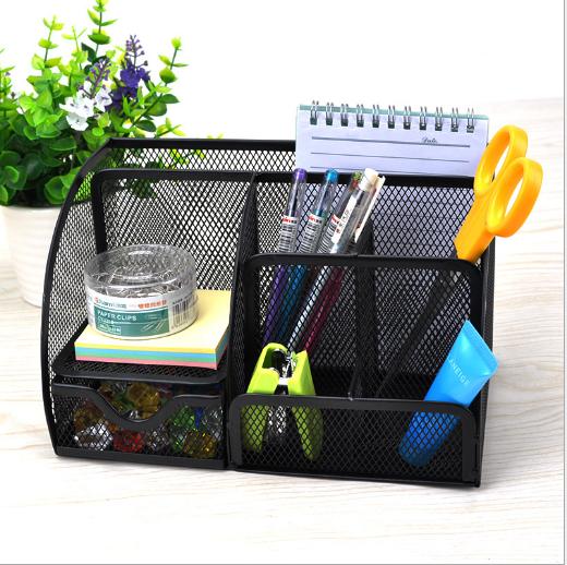 【办公室用品】多功能金属网格收纳盒办公用品 商品图0