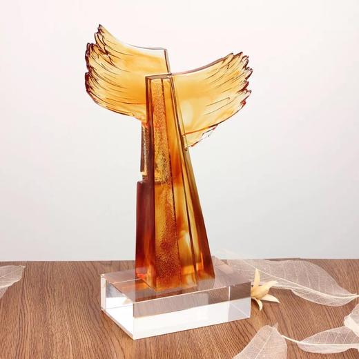 琉璃奖杯定制奖杯琉璃摆件开业礼品水晶奖杯商务礼品会议表彰用品 商品图1