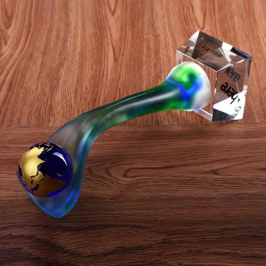 水晶奖杯定制 高档琉璃奖杯企业集团奖杯定做晚会颁奖奖品现货 商品图2