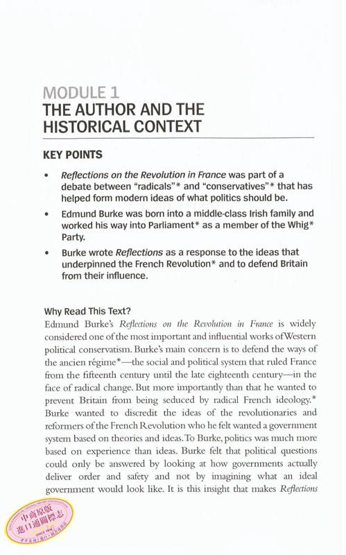 【中商原版】对埃德蒙 伯克《对法国革命的反思》的分析 Analysis of  Reflections on the Revolution in France 商品图3