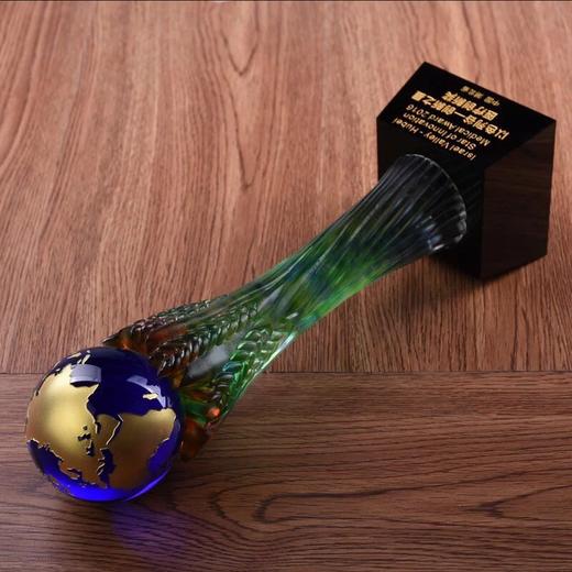 高档琉璃奖杯定做水晶奖杯企业年会纪念品创意优秀员工奖品 商品图2