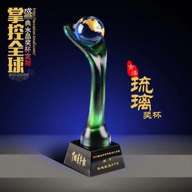 水晶奖杯定制 高档琉璃奖杯企业集团奖杯定做晚会颁奖奖品现货