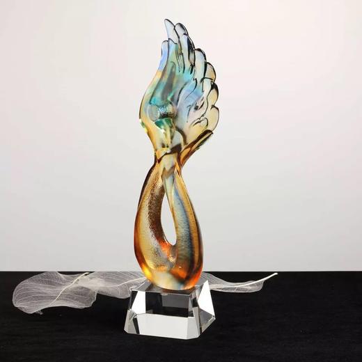 飞翔之翼琉璃纪念品定做水晶奖杯定制新款奖杯 企业年会奖杯 商品图2