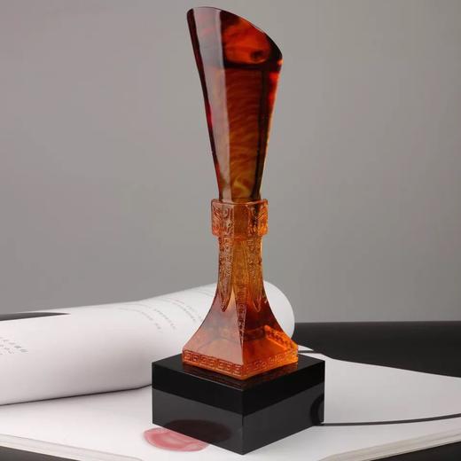 琉璃奖杯定制企业年终表彰纪念品 创意奖品中流砥柱新款琉璃奖杯 商品图2