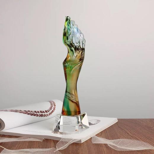 展翅高飞琉璃奖杯 创意纪念品 新款奖杯定制刻字 年会颁奖奖杯 商品图2