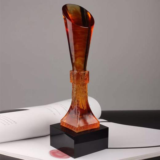 琉璃奖杯定制企业年终表彰纪念品 创意奖品中流砥柱新款琉璃奖杯 商品图1