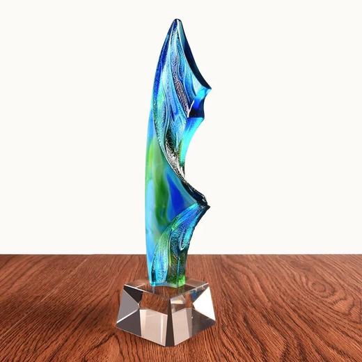 琉璃奖杯定制 领航者奖杯 高档琉璃奖杯纪念品定制 优秀员工奖杯 商品图1