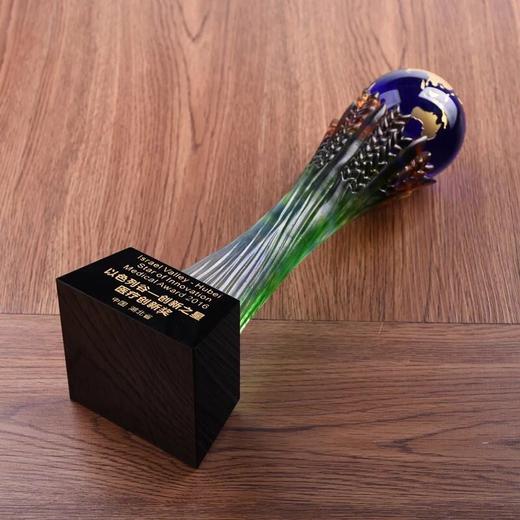 高档琉璃奖杯定做水晶奖杯企业年会纪念品创意优秀员工奖品 商品图4